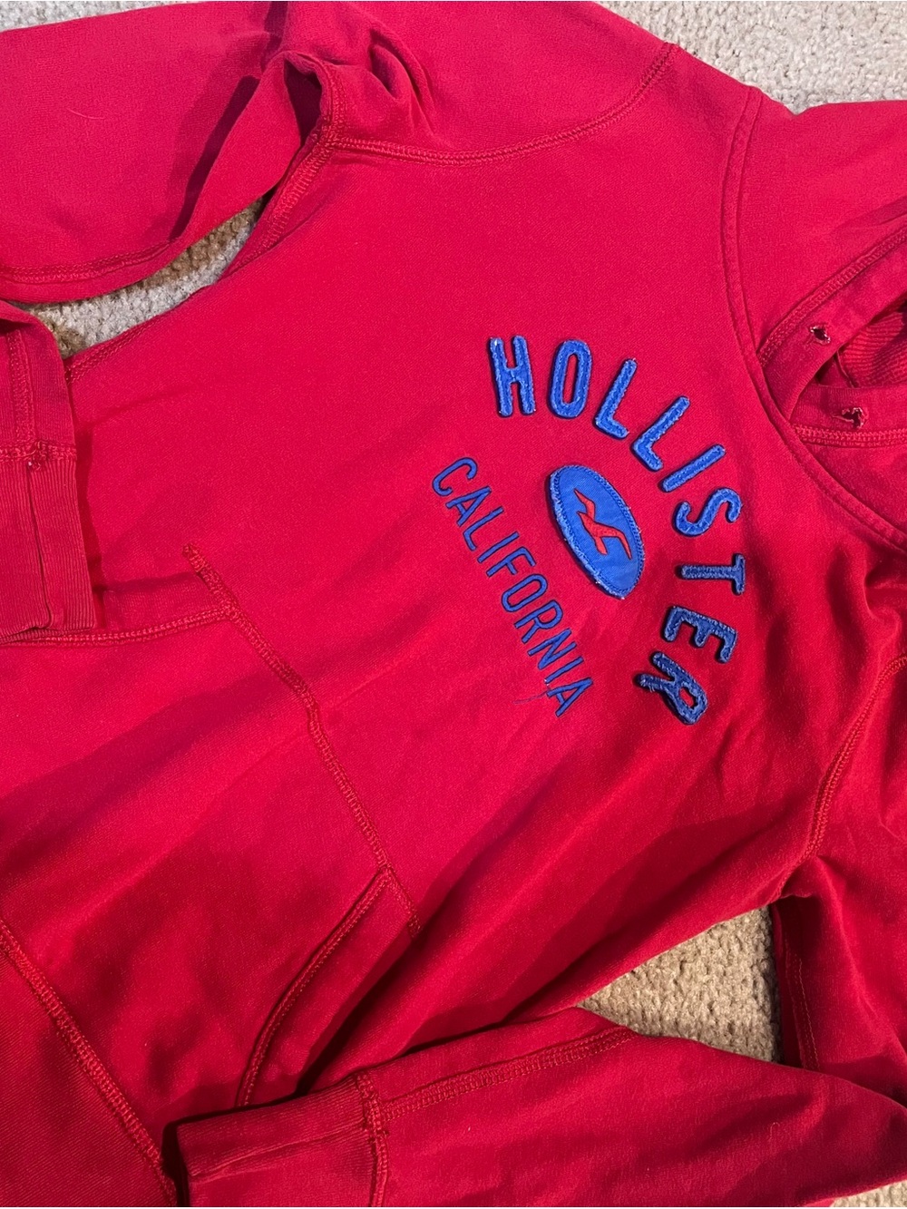 Hollister Red hoodie small - Hollister California Pullover